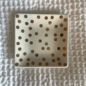 White and Gold Polka Dot Trinket Dish